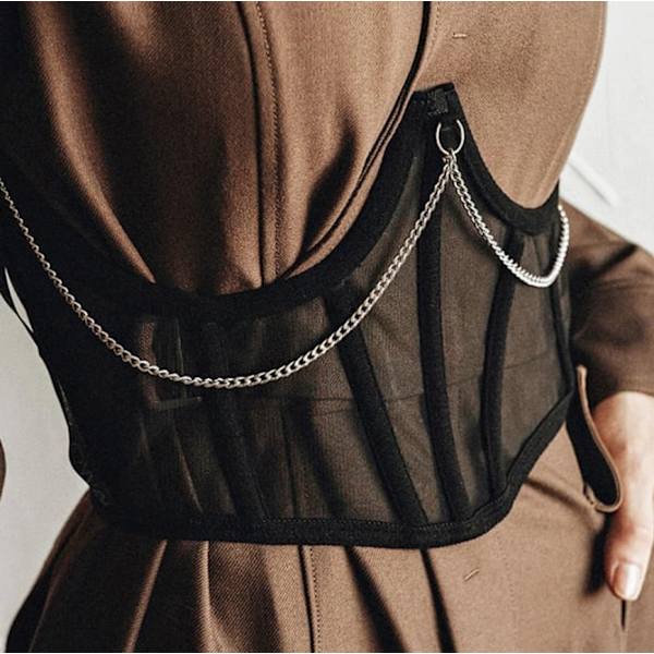 Korsetter för kvinnor Sexig Underbust Gotisk Topp Shaper Modellering Strap