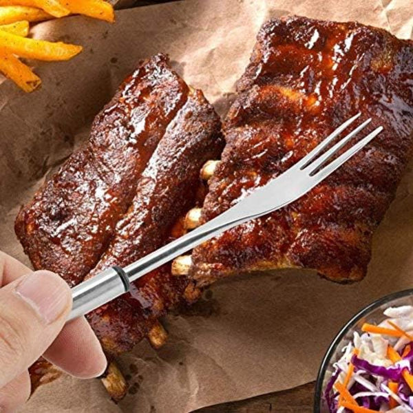 6-pak Fonduegafler i rustfrit stål, dessertserveringsspyd, fonduesæt-gafler