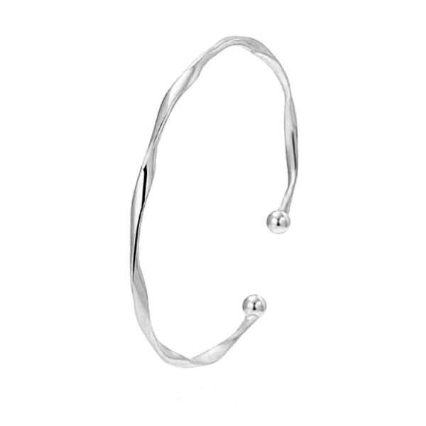 Kreativ enkel kvinde bølget design bangle åbning justerbar metal armbånd