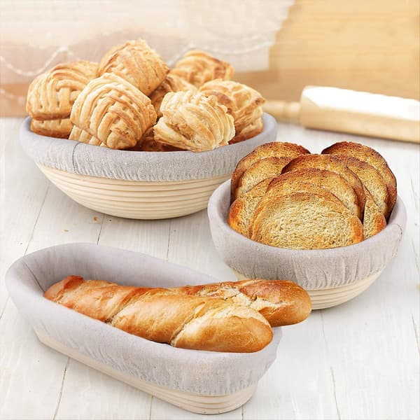 Banneton Oval, Brotform With Lain Lining,bread Fermentation Basket, Up To 0