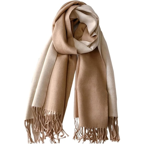 Tørklæde til kvinder Cashmere tørklæde 60*190CM Vinter Pashmina sjal beige Tyk Oversize