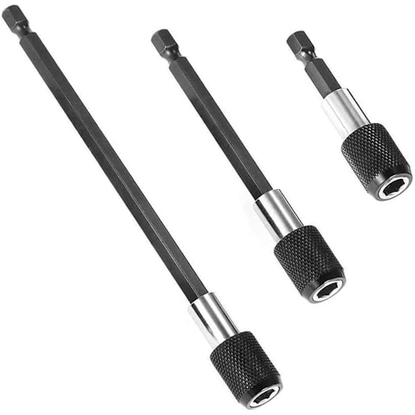 3 kpl 6,35 mm kuusiokantaterän magneettinen ruuvimeisselinpidin jatkopala pikaliitin R