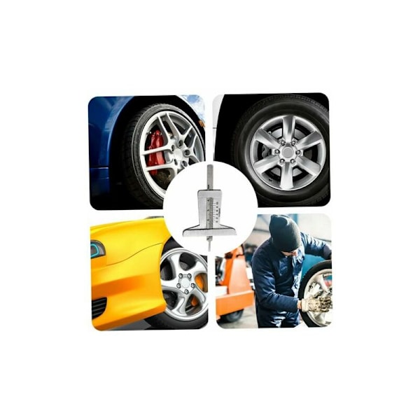 1 st Car Tire Depth Gauge, Rostfritt Stål Däck Checker, Skjutmått för