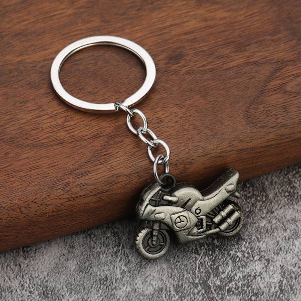 3-pak Mini Motorcykel Metal Nøgleringe