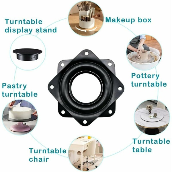 4 st Lazy Metal Swivel Plate Turntable 360 ​​Graders roterande fäste, B