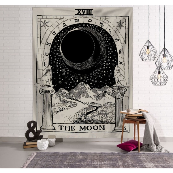 Black Moon Tarot Vægtapet Månen Stjernen Solen Væghængende Medie