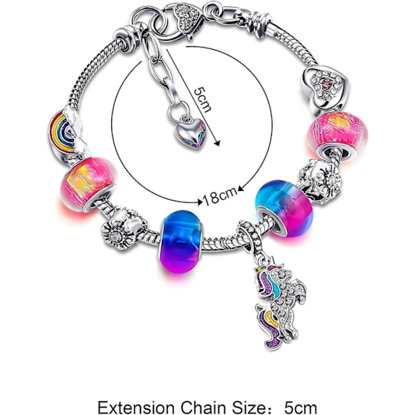 Unicorn Glitrende Krystall Charm Armbånd Bangel For Jente Dame