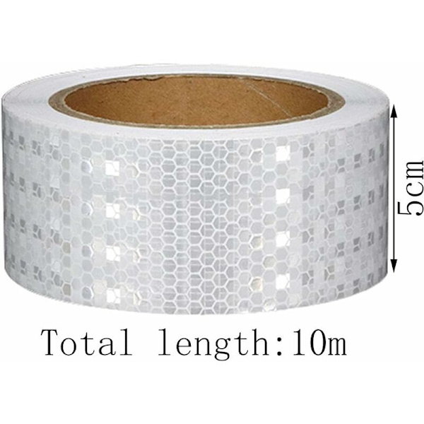 Heijastava teippi 1 kpl Heijastava varoitusteippi Itsekiinnittyvä heijastava teippi Itsekiinnittyvä heijastava teippi Varoitusteippi valkoinen 5cm x 9m tieliikenteen ajoneuvoihin