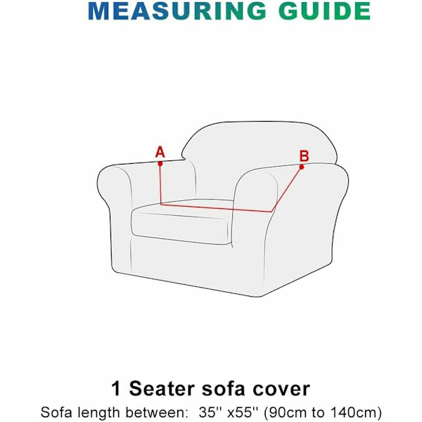 Strækbar sofaovertræk 1 2 3 4 sæder med armlæn, stue strækbar tæppeovertræk spandex indretning, sofaovertræk (mørkeblå, 1 sæde: 90-140cm)