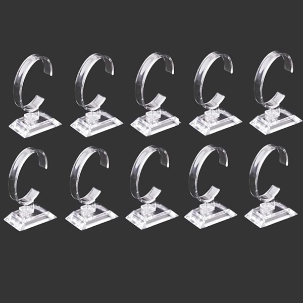 10 stk Transparent Urklokkeholder, Urklokkeutstillingsstativ, Armbåndsurklokkeutstillingsstativ, for Hjem eller Butikk