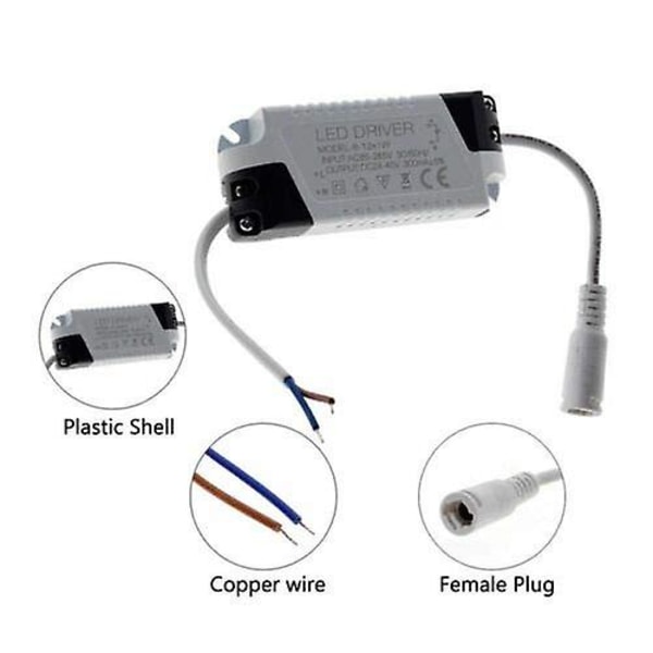 2x LED-driver, 24-36 W, transformator for LED-taklampe, LED-panel strømforsyning