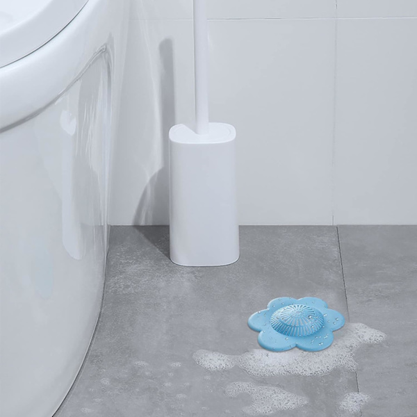 Silikone afløbsbeskytter, køkkenvaskfilter med sugekop, badekar afløbsdæksel filter, køkken- og badeværelsesvaskfilter (blå)