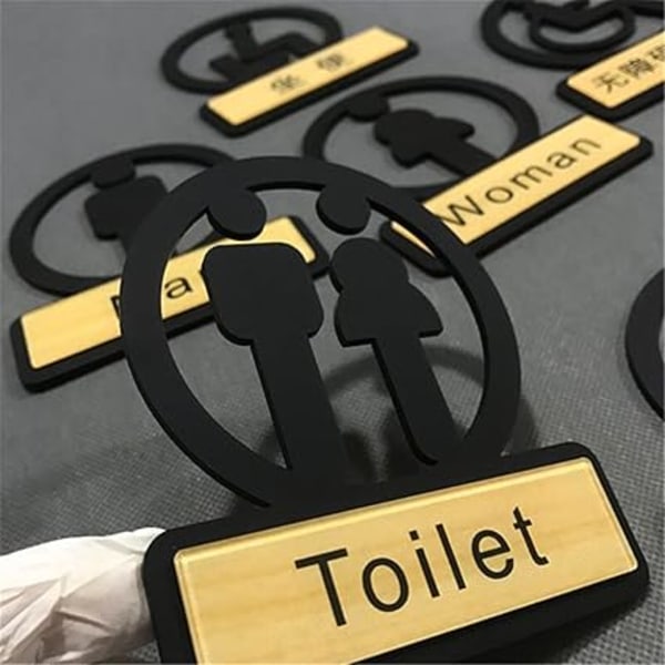 Toalettsskylt med symbol för män och kvinnor, toalettsskylt i akryl, wc-skylt för hem och badrum, väggdekal för män och kvinnor