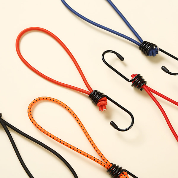 15 cm med spiral krok/vit elastisk spännare med spiral krok - 25 stycken