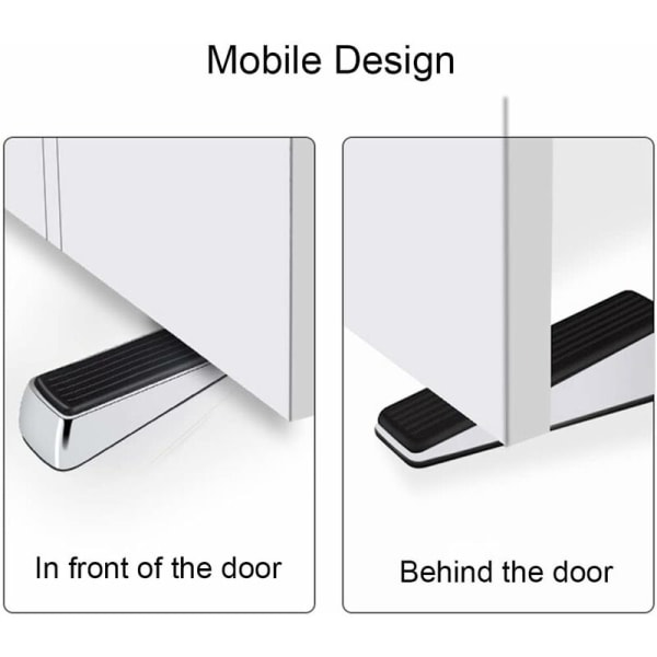 2 stk. skridsikre kiler, dørkile, skridsikker heavy duty gummikile til dør, til anti-kollision dørkile, forhindrer pludselig åbning og lukning af døre