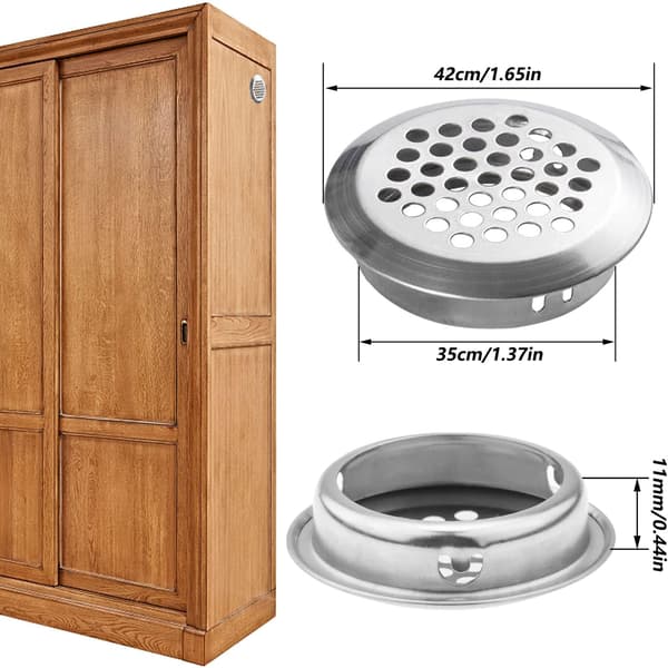 20 stk. ventilationsgitter i rustfrit stål, 35 mm runde ventilationsgitter
