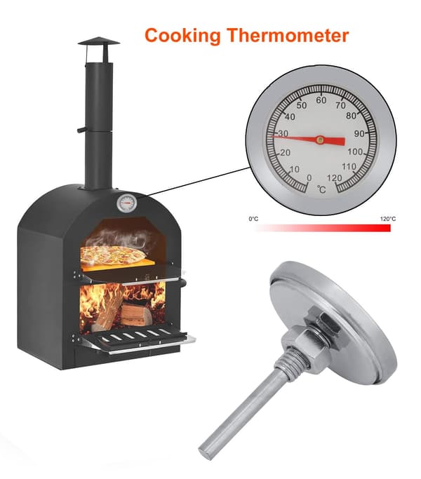 Termometer, 1 st BBQ Pizza Grill Termometer Temperaturmätare 120℃ kompatibel Grillmatlagning