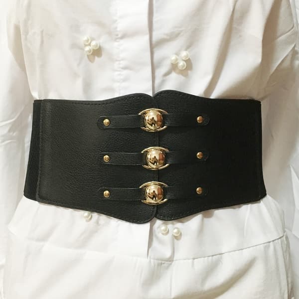 2 stk. Retro skinn elastisk kostyme midjebelte snøring slips