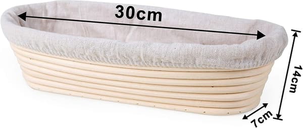Banneton Oval, Brotform With Lain Lining,bread Fermentation Basket, Up To 0