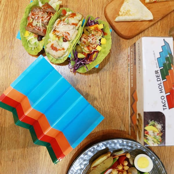 Set med 4 Taco-ställ - Premium Taco Shell Holder Stativ på bord med