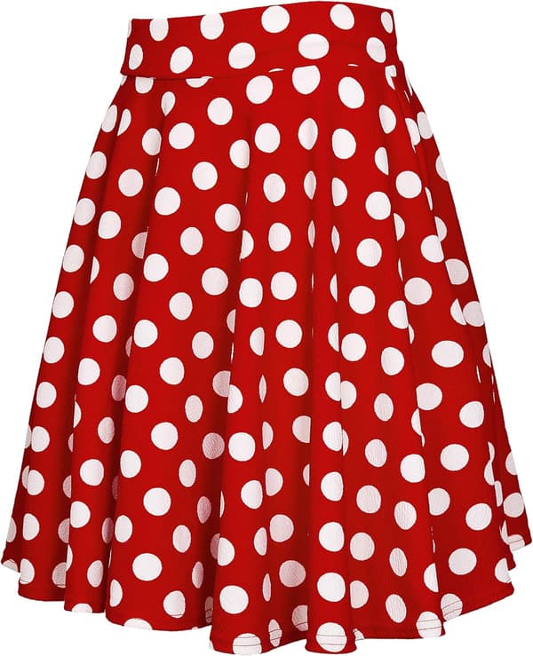 Kvinde Basic Versatile Stretch Flare Casual Mini Skate Skirt rød xl