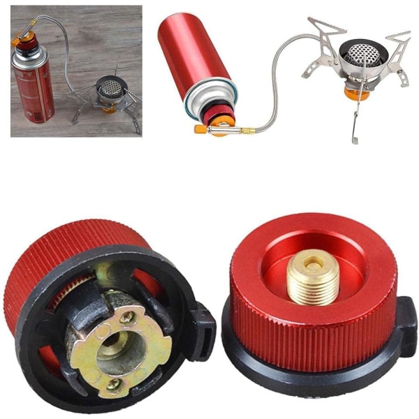Gassadapter Camping Gasskomfyr Gassadapter Sylinderflaske Gassadapter Gassovn Split Brenner Adapter Connector for Fotturer og Camping