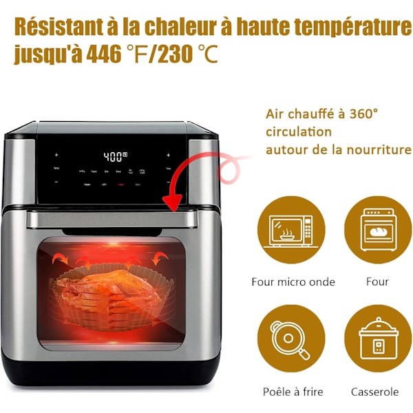 2 st Air Fryer Silikonform, 20 cm Air Fryer Korgtillbehör för Philips Ninja Foodi Max Cosori Moulinex Tefal Mikrovågsugn, Ugn