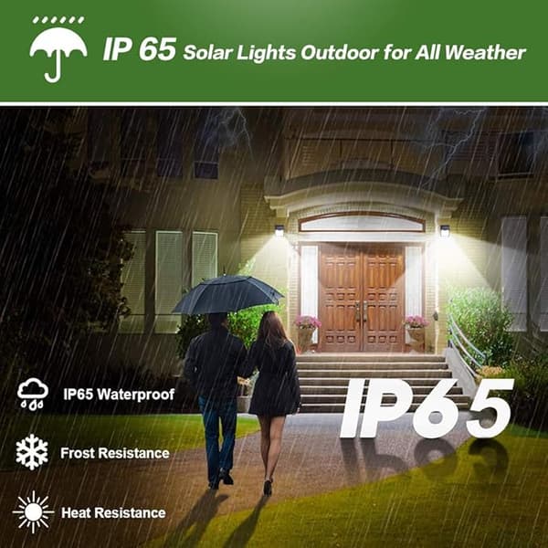 Utomhus solcellslampa, [3-pack 315 LED] Vattentät solcellsbelysning