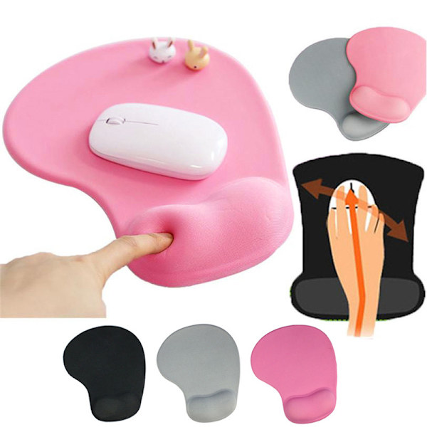 Musmatta Memory Foam handled Ergonomisk halkfri musmatta Palm rosa