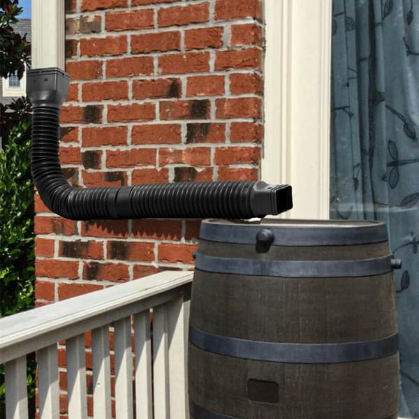 Regnvannsamlerforlengelse Retractable Gutter Downspout Extension Svart