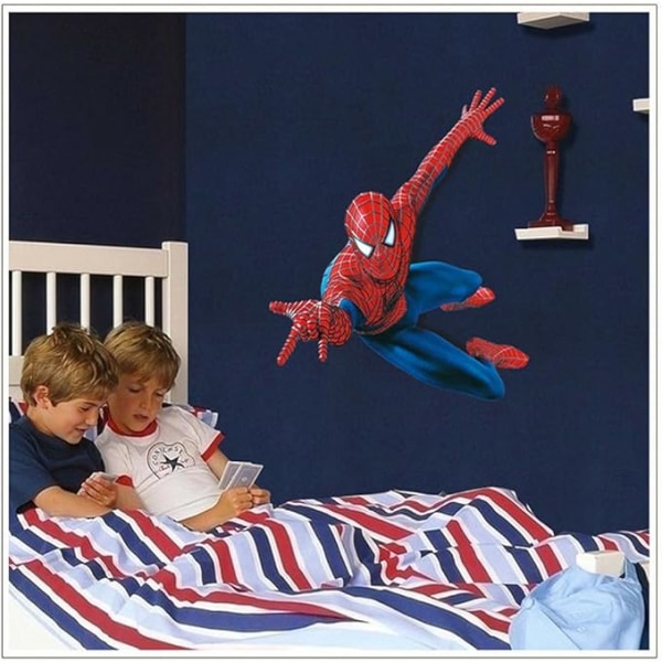 Superhelt veggklistremerke 3D Spiderman Flyttbar PVC veggklistremerke Dekorere B