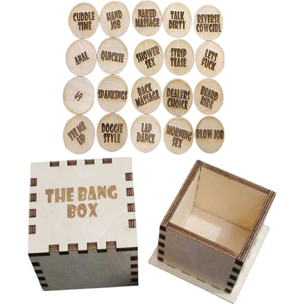 Date Night Aktivitets Token & Box Sæt, Bang Box Romantisk Nat Sex Token Valentinsdag Dekoration Træ Valentinsdag Gave