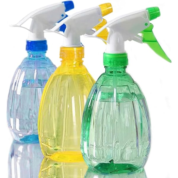 3 Pieces 500ML Spray Bottle Empty Refillable Bottles, Reusable Spray, Adjustable Spray Head with 2 Modes, Plastic Spray Bottles, for Gardening, House