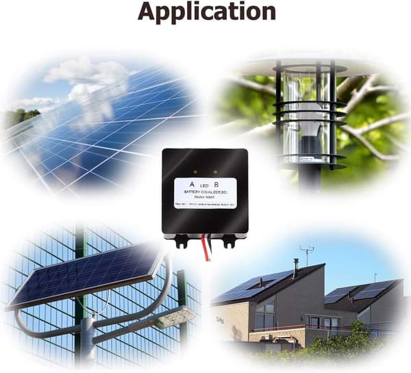 Batteri Equalizer, HA01 Batteri Equalizer 2x12V Batteri Equalizer Solar Batteri Balancer kompatibel Blysyre Batteri Oplader