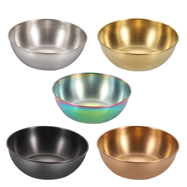 10 stk. runde saucer i rustfrit stål til saucer, krydderier og sushi