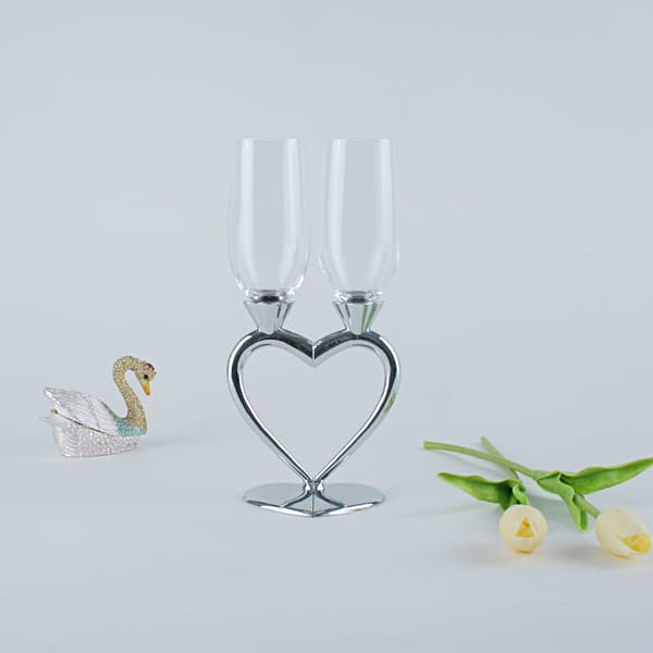 2 stk. Kreative Champagneglas Sæt Bryllup Hjerte Bryllup Cham