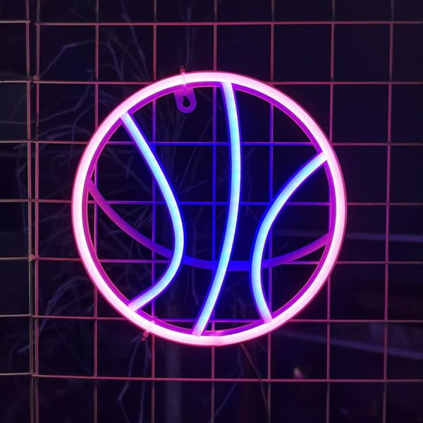 Basketboll Neonskylt, Led Neon Vägg Neonskylt USB-driven Basketb