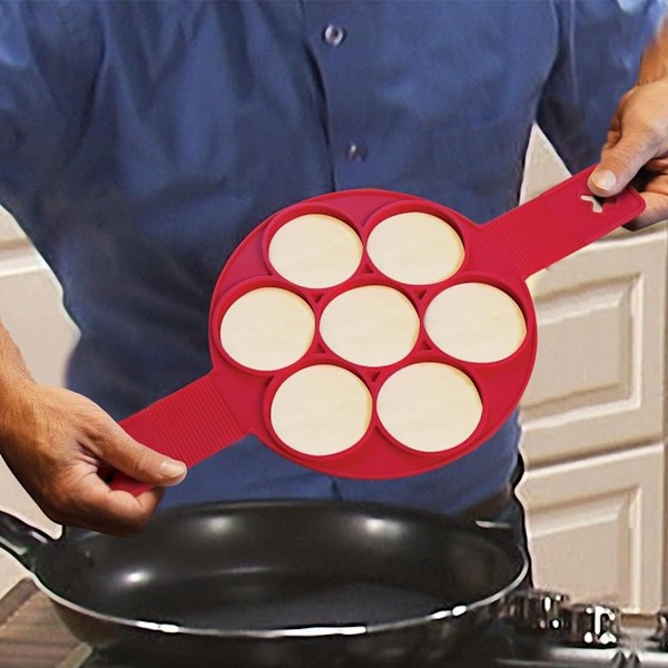Pankekageform, Runde Silikonpankekageforme Crepeform Bageform Æg Pochering Pankekage Kageform til Muffins Æg Bagværk Hjerte