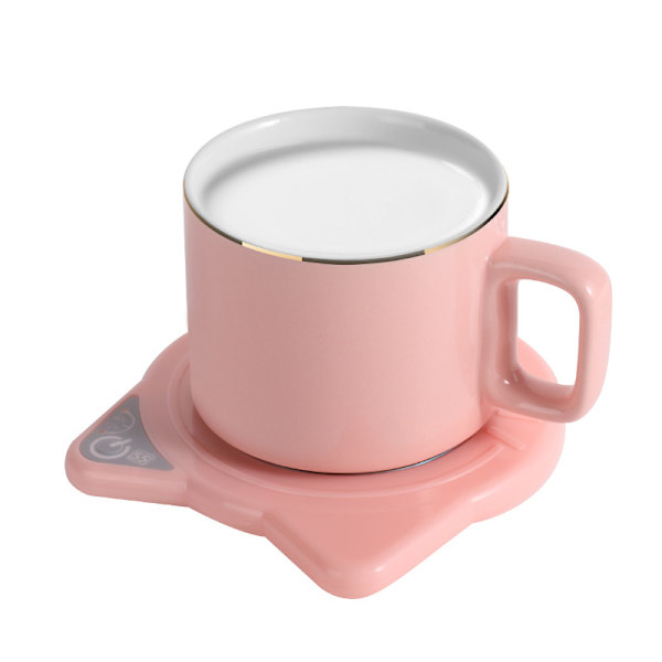 Smart kaffevärmare bas, elektrisk koppplatta, kompatibel med alla rosa koppar