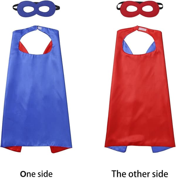 Superheltkappe med maske til utkledning for gutter og jenter