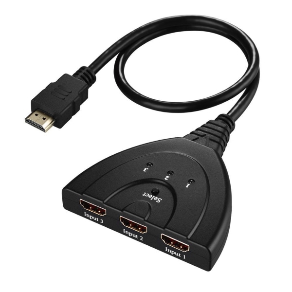 HDMI-kytkin/vaihtaja 3 porttia 3x1 v1.3 1,5 jalan pigtail-johdolla