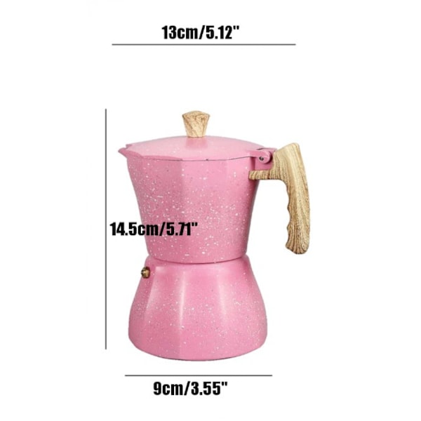 Komfur Espresso Maker - Moka Pot Kaffemaskine Til Gas Eller El - 3 Kopper Espresso Shot Maker Fo