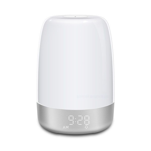 Touch Wake Up Natlampe med Solopgangssimulering Vækkeur, 3 måder dæmpbar varm hvid Sengelampe til Børneværelser RGB Ambient Bord Natbordslampe, Søvnhjælp Snooze Timer Tilstand