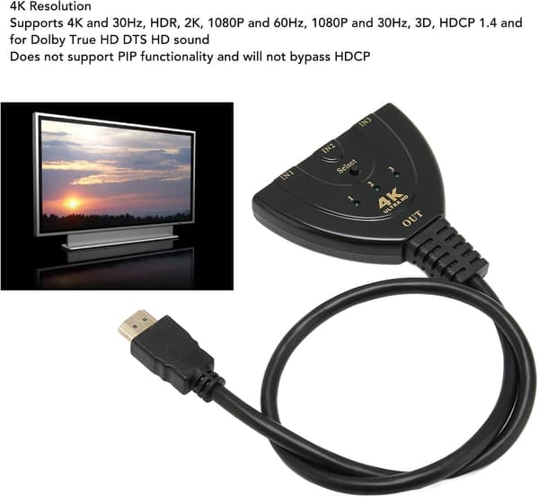 HDMI-switch 3-port HDMI-splitterkabel - HDMI-kabelswitch
