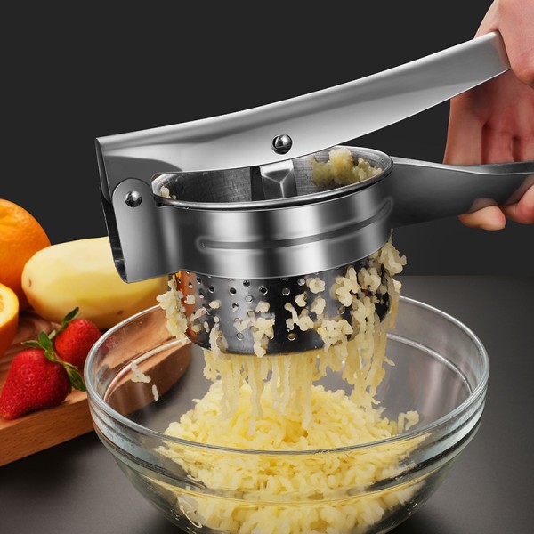 Kartoffelpresser i rustfrit stål, professionel kartoffelmoser i rustfrit stål