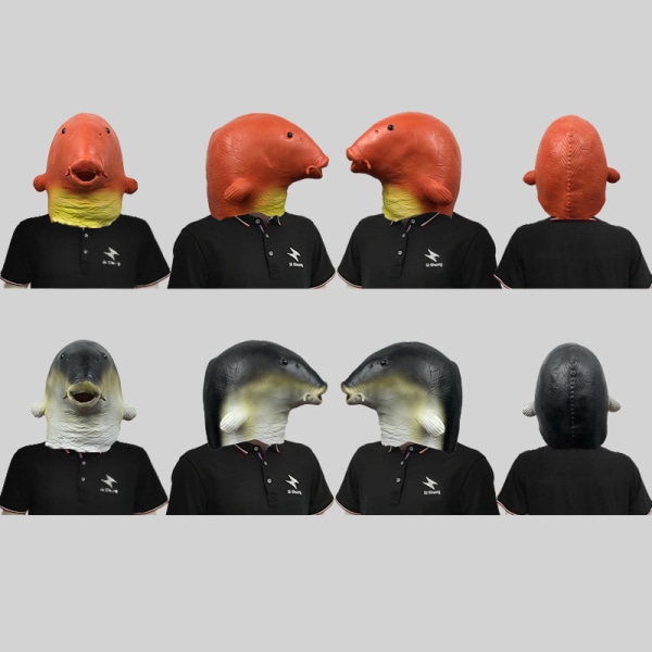 kultakalan naamio Latex Animal Head Mask Fish Costume Headdress Masqu