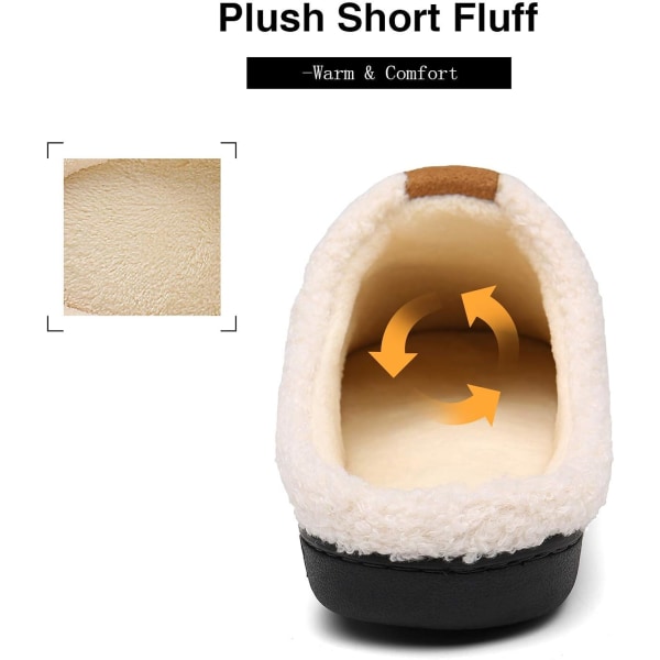 (S)Tøfler Menn Kvinner Vinter Tøfler Memory Foam Plysj Varme Hjemmetøfler Sklisikre Sko Tøfler,(38-39 27cm)