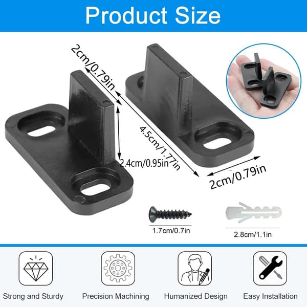 6 stk. plastskyvedørsguide 45*20*24mm gulvskydørsguide multifunksjonell gulvguide