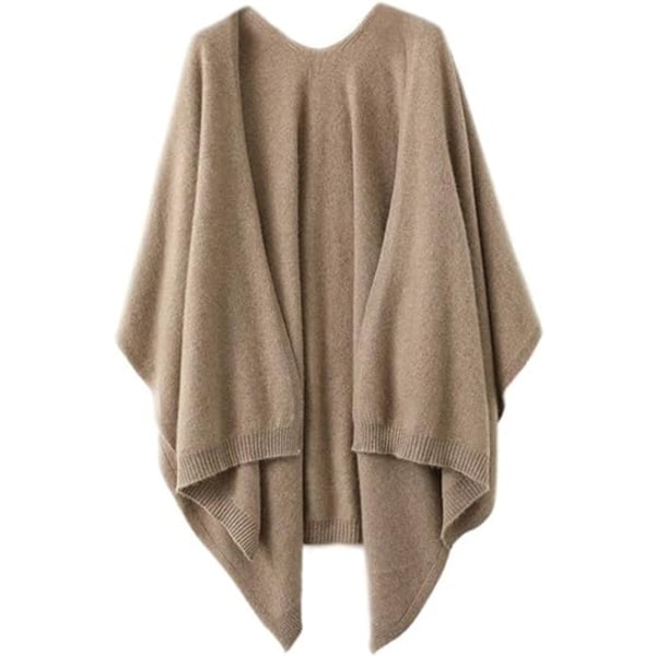 Kvinners Sjal Wrap Plus Size Cardigan Merino Ull Poncho Cape Høst Vinter O