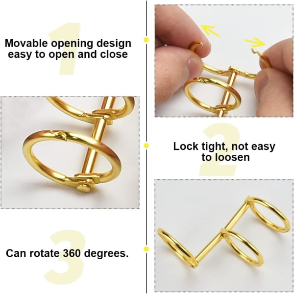 10 stk. Bindepermer Ringe Binder Binde Metallringer Antirust Ringe Album S